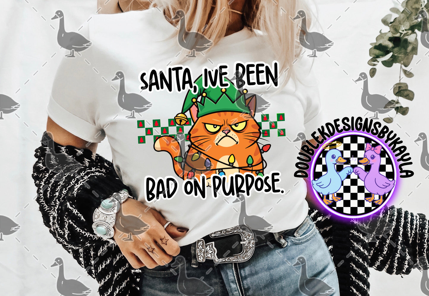Santa, I’ve Been Bad on Purpose – Funny Grumpy Cat Christmas Digital Design