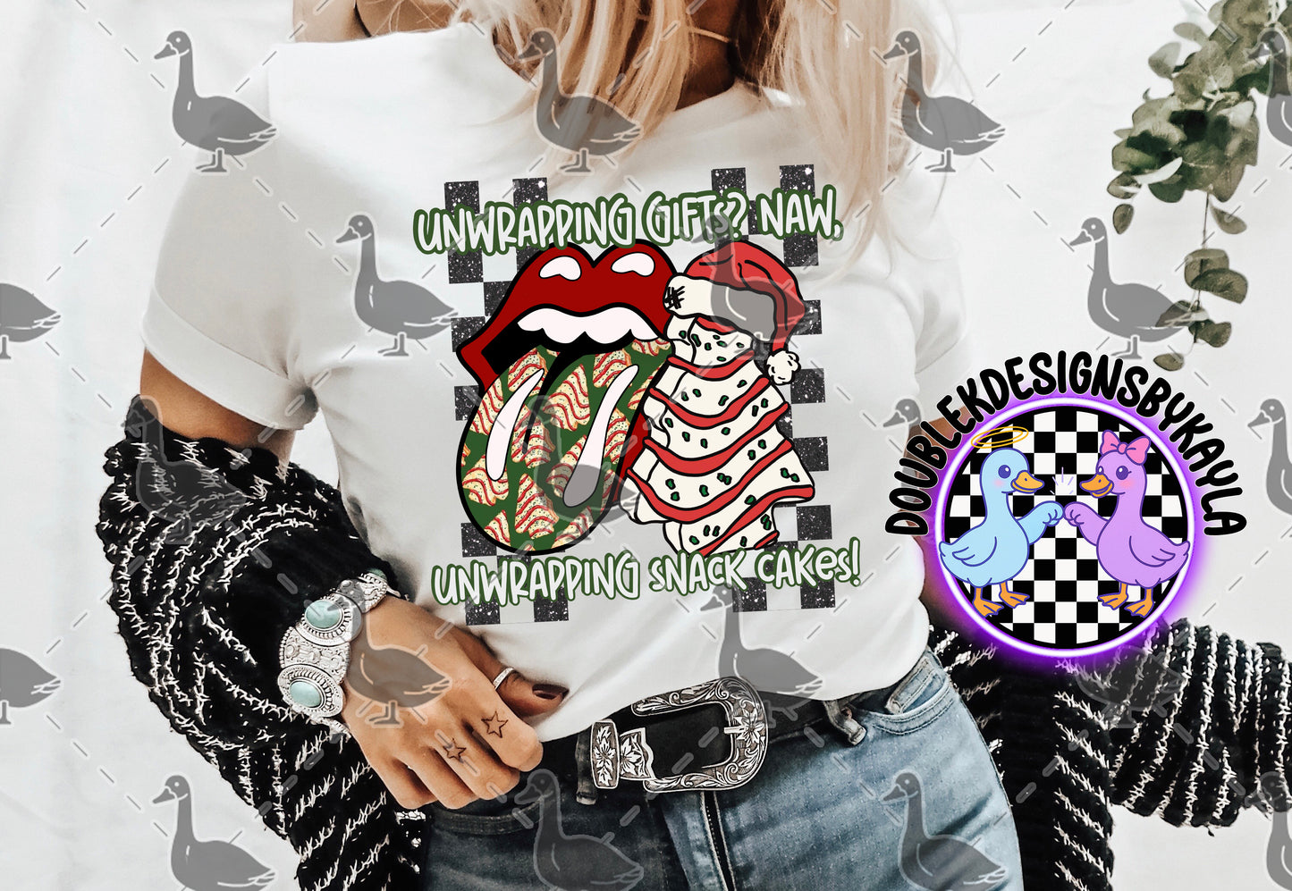 Unwrapping Snack Cakes – Funny Christmas Digital Design