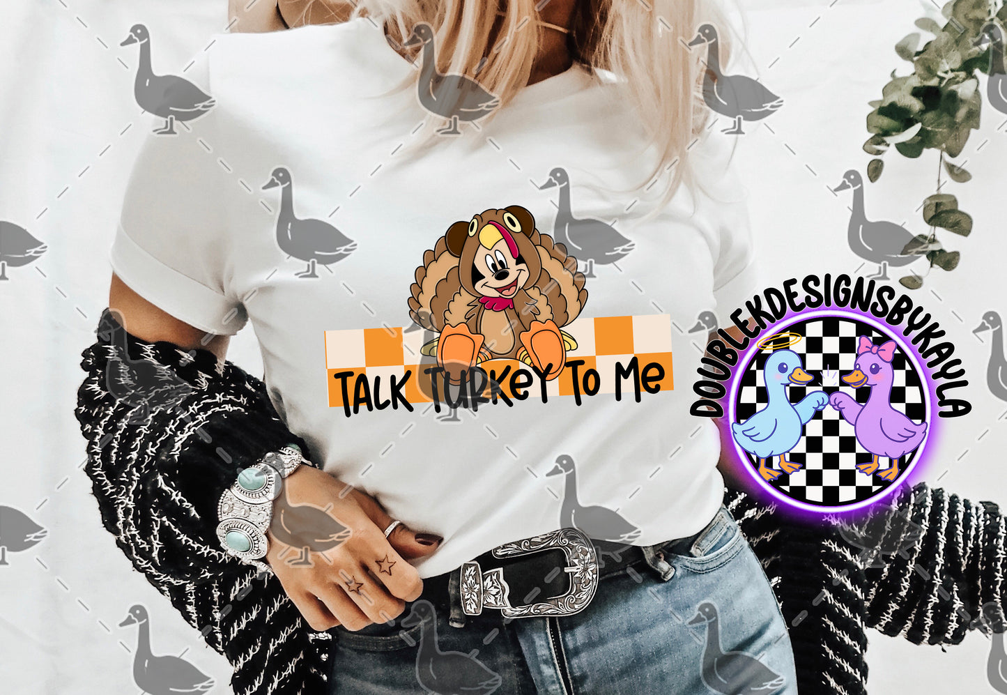 Talk Turkey To Me Digital Design – Thanksgiving Turkey Graphic for Sublimation & Printing