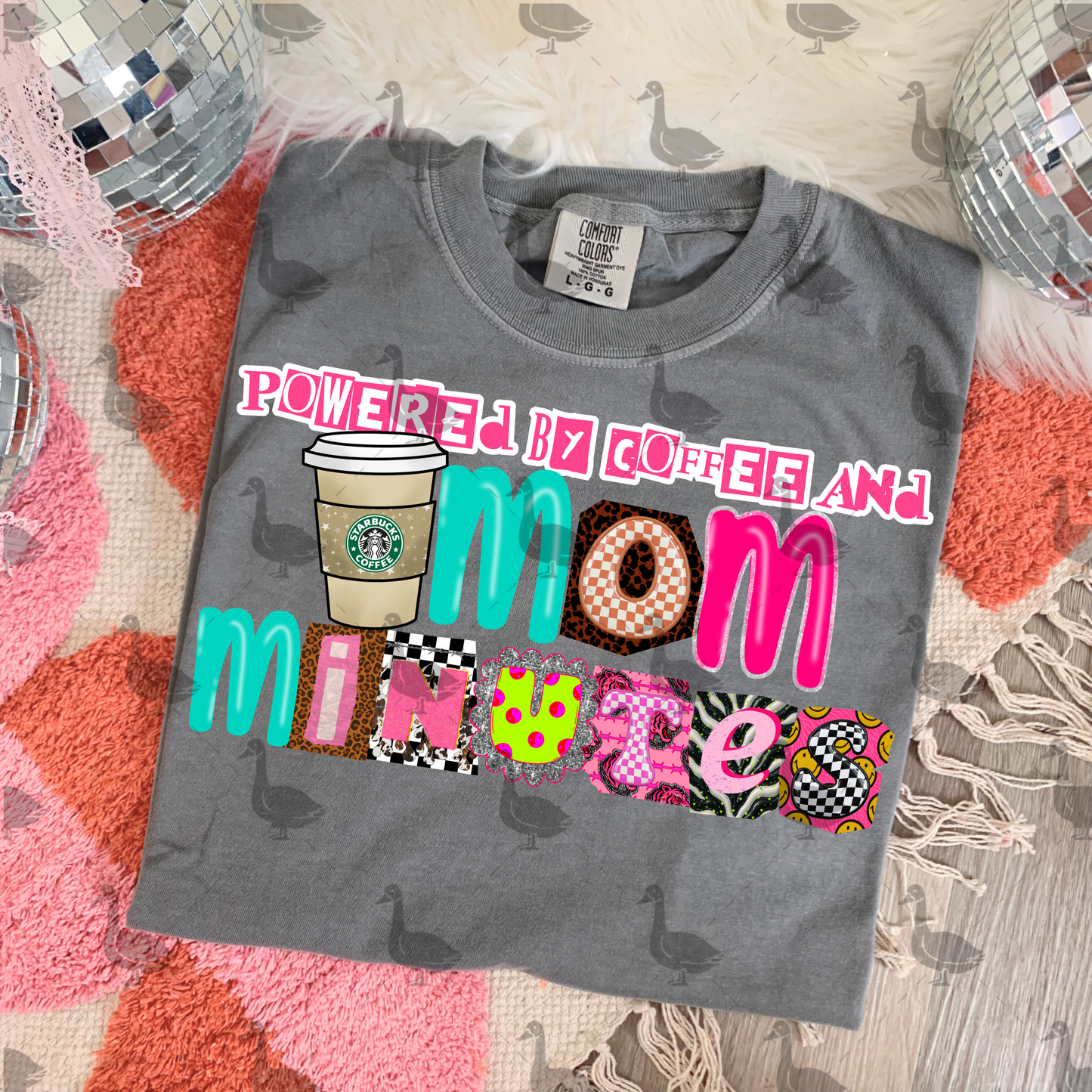 Powered By Coffee and Mom Minutes SB PNK