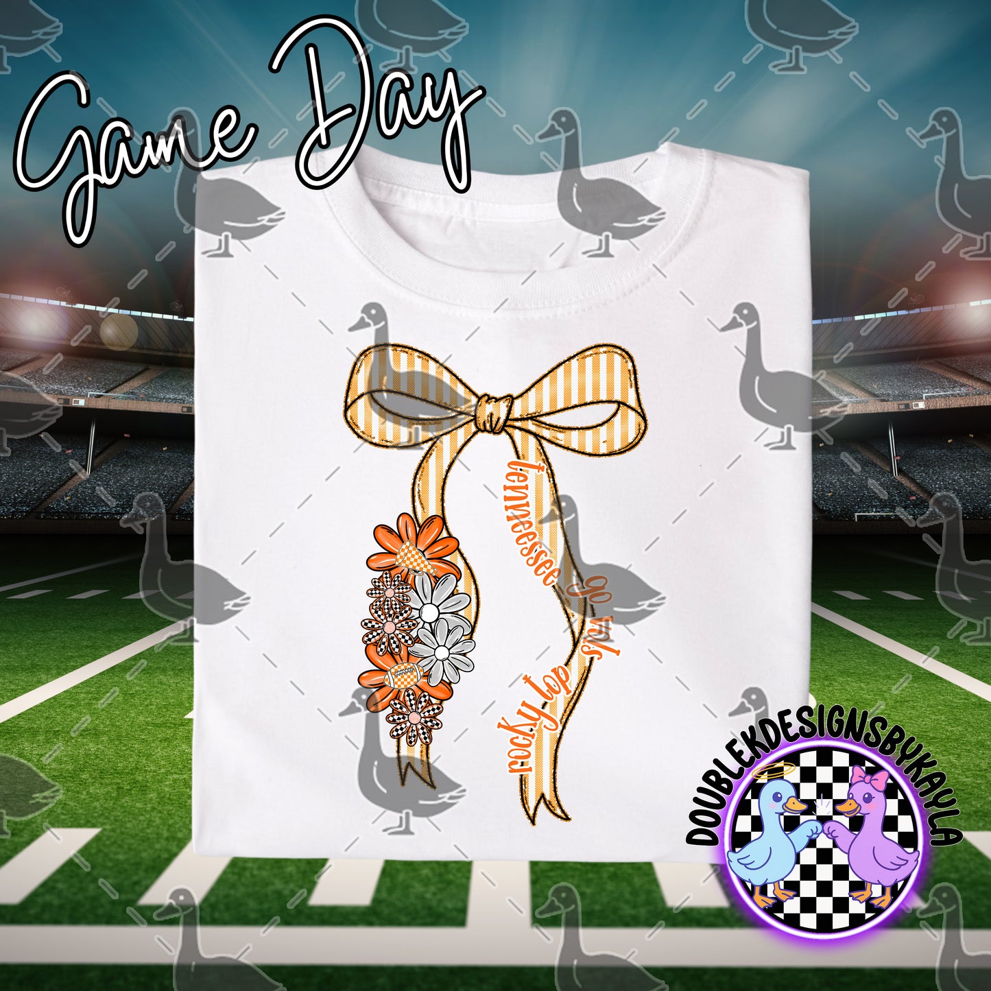 Tennessee Bow Floral PNG | Rocky Top Gameday Design