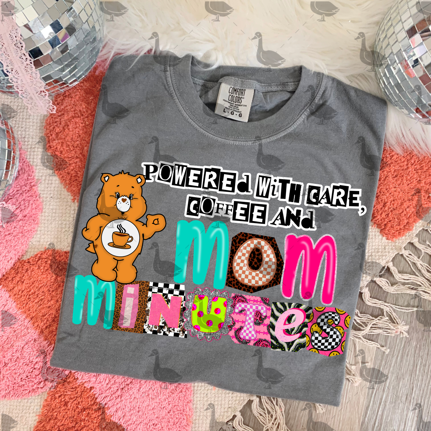 Powered By Coffee Care and Mom Minutes BLK