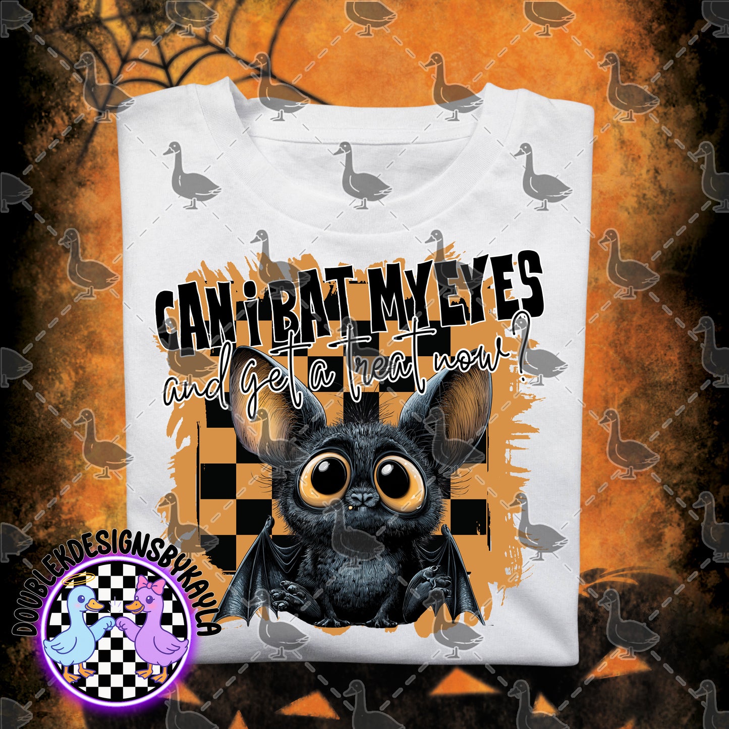 Can I Bat My Eyes PNG | Cute Halloween Bat Digital Design