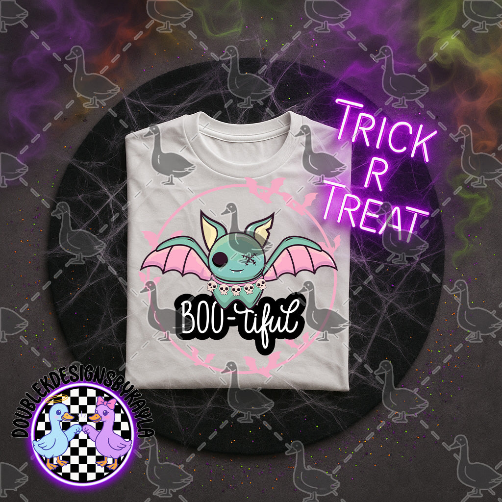 BOO-tiful pink Bat Halloween Digital Design
