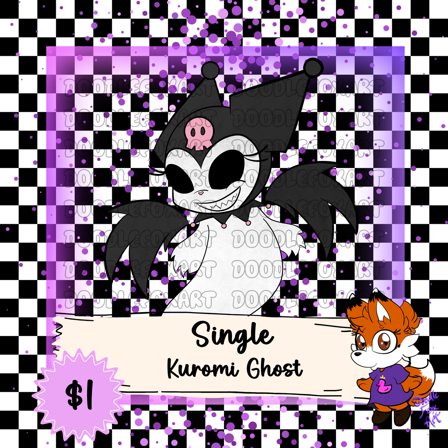 Single Kuromi Ghost Clipart