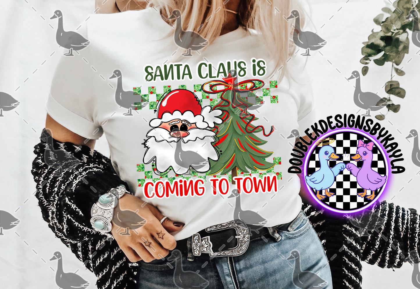 Santa Claus Is Coming to Town – Classic Christmas Digital Design