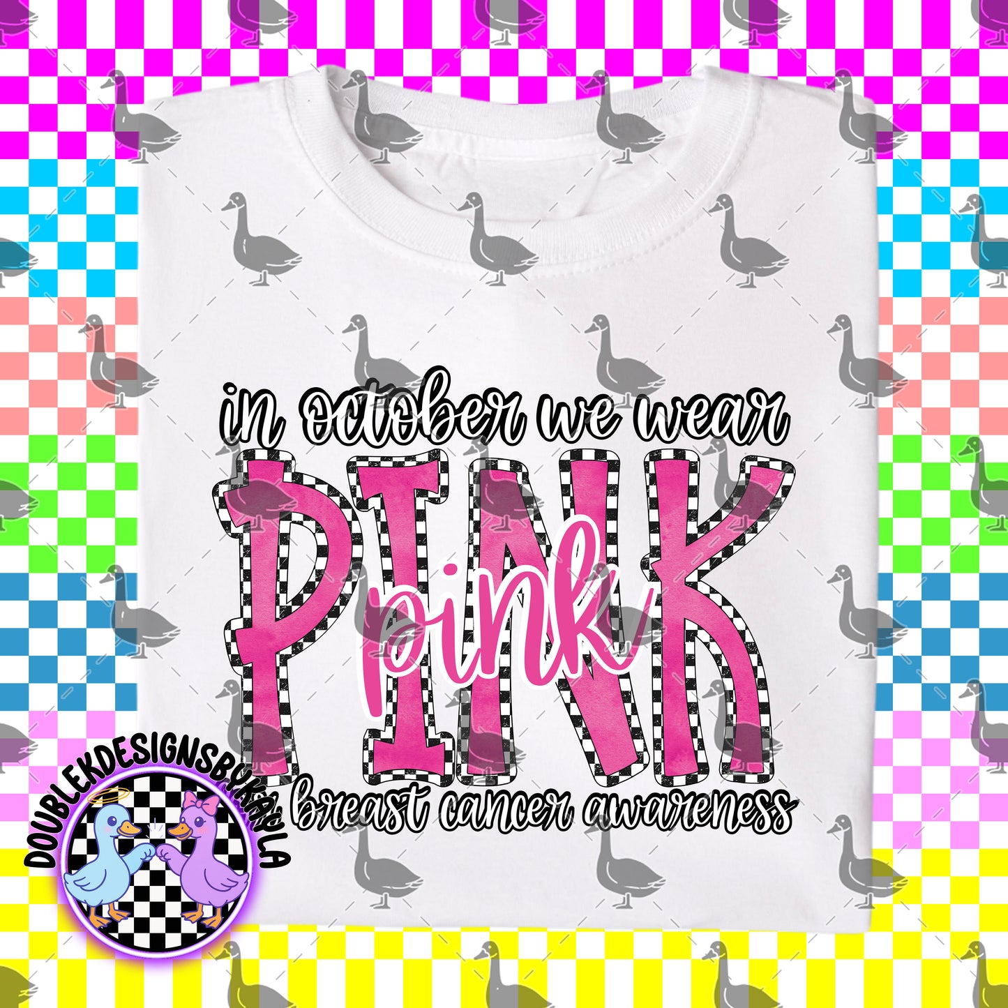 In October We Wear Pink Digital Design – Breast Cancer Awareness PNG