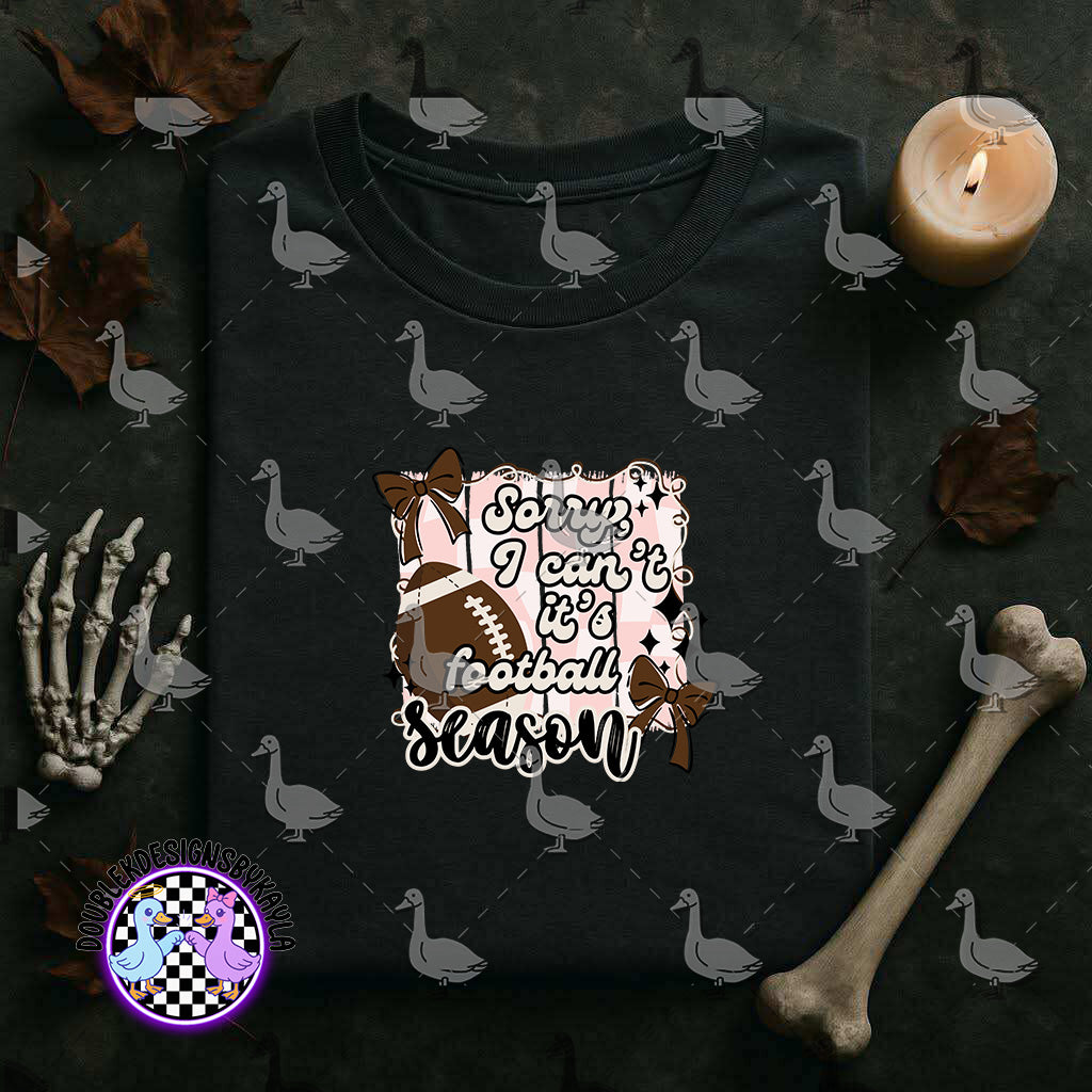 Sorry I Can’t It’s Football Season Digital Design | Pink Bow & Football PNG