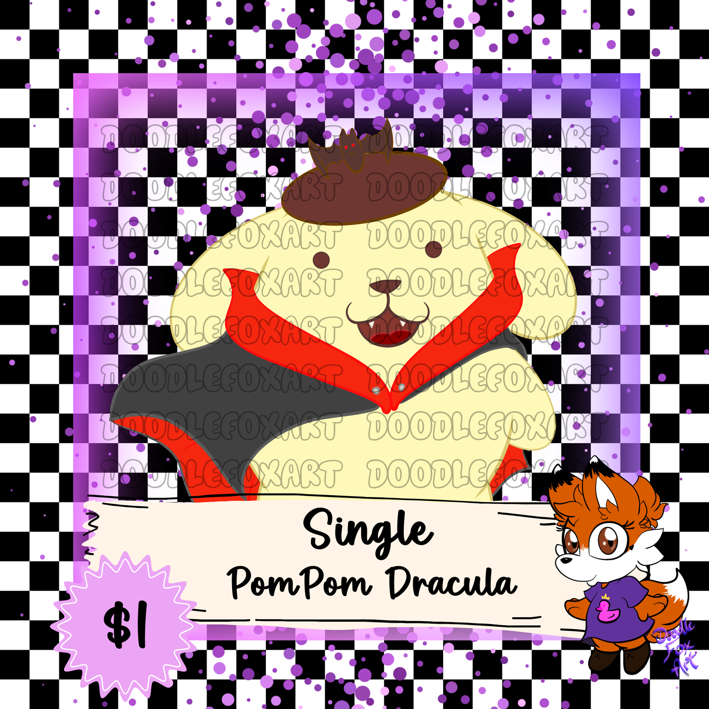Single PomPom Dracula Clipart