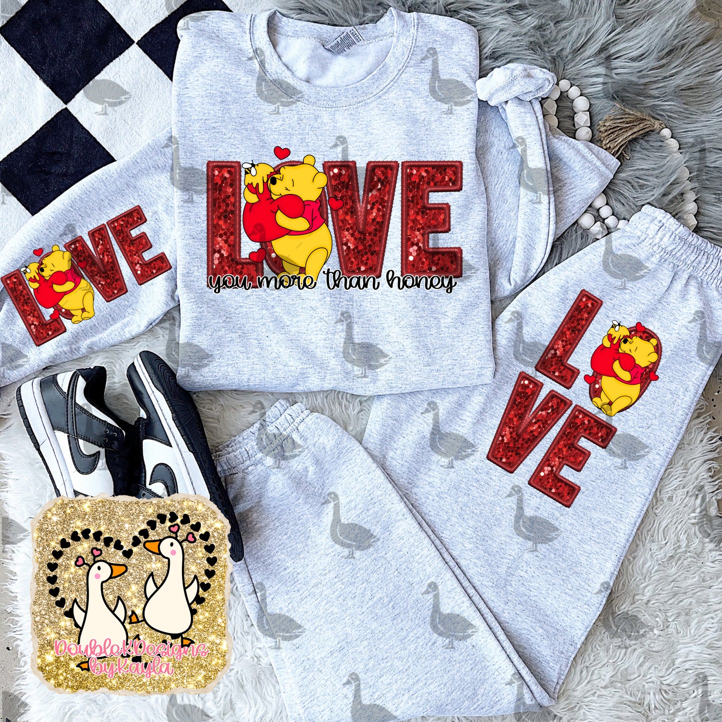 Love You More Than Honey PNG Design