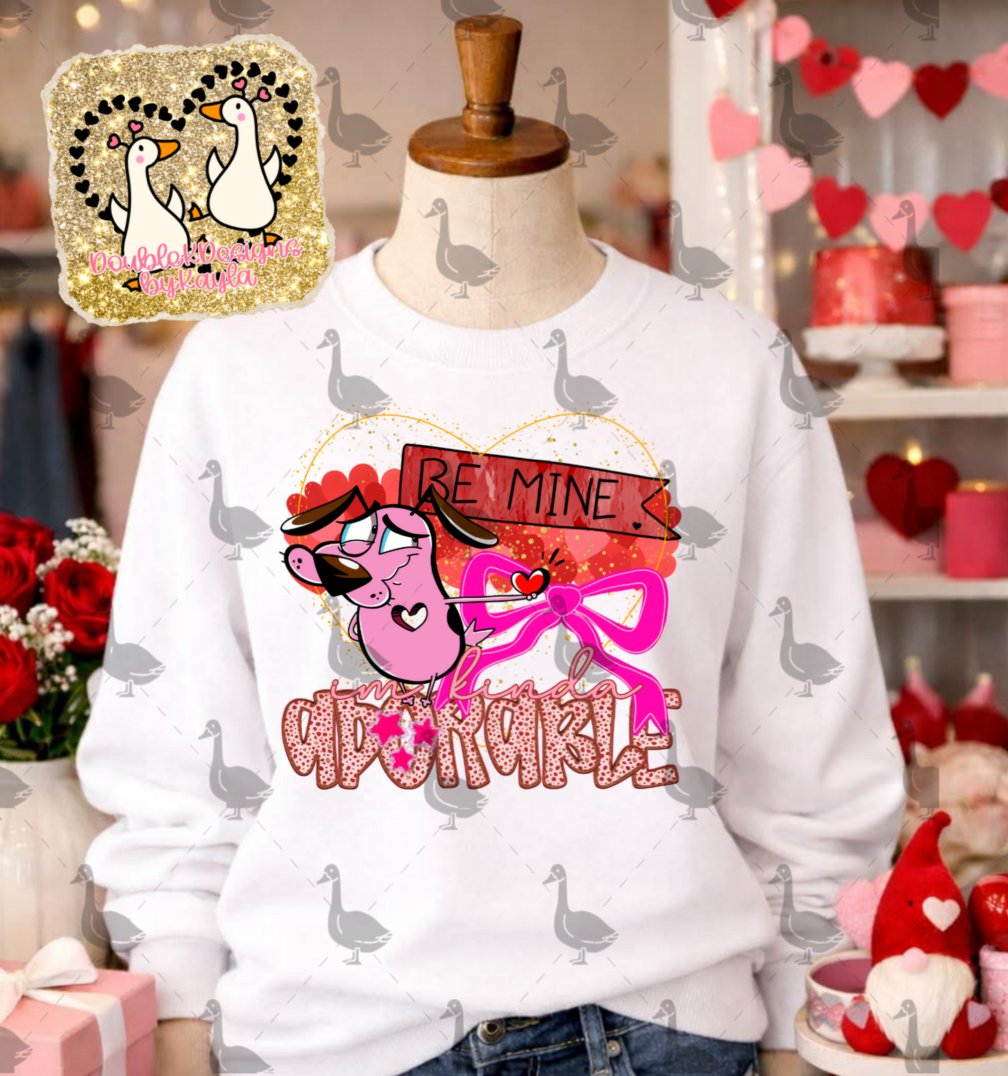 Be Mine Pink Dog PNG Design
