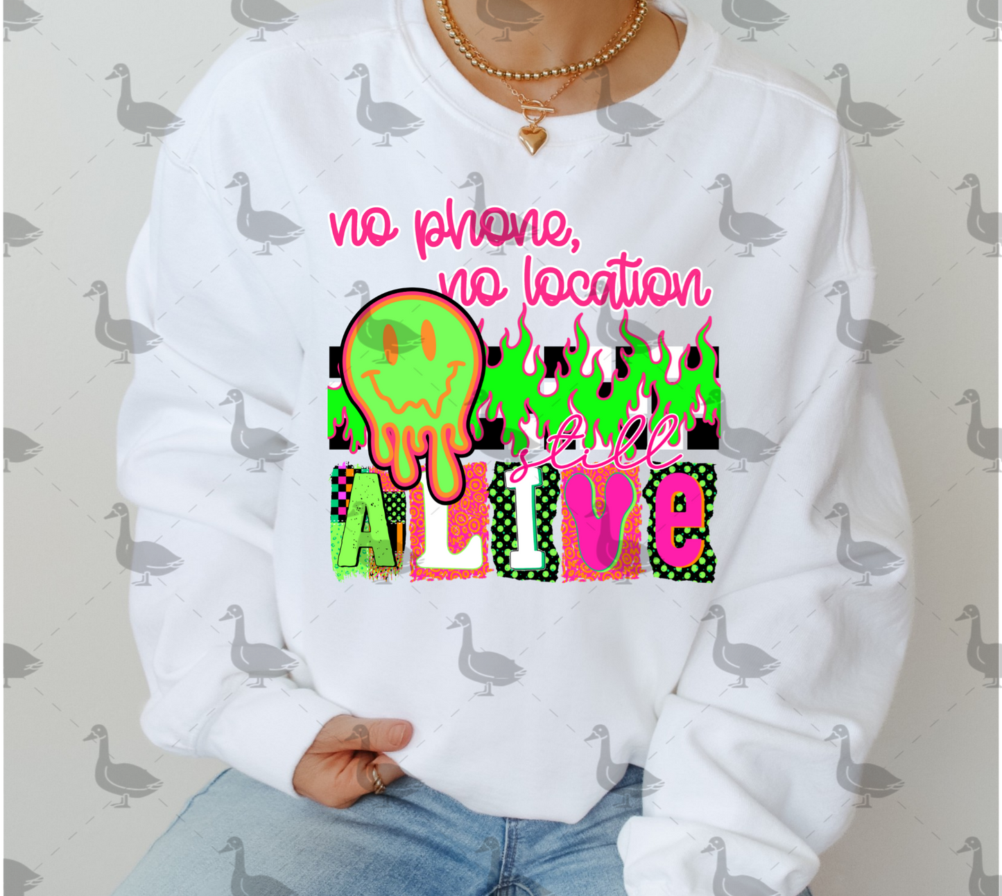 No Phone No Location PNG Design