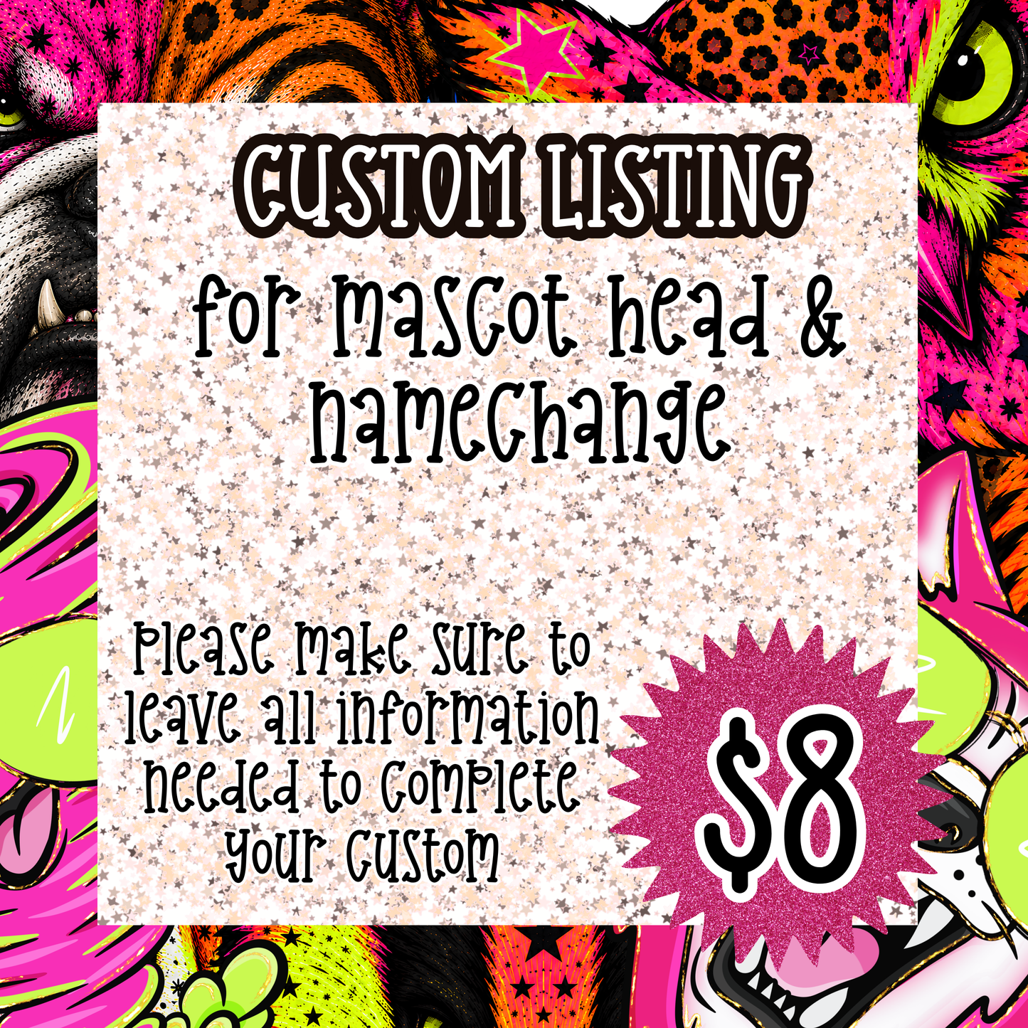 CUSTOM Mascot LISTING