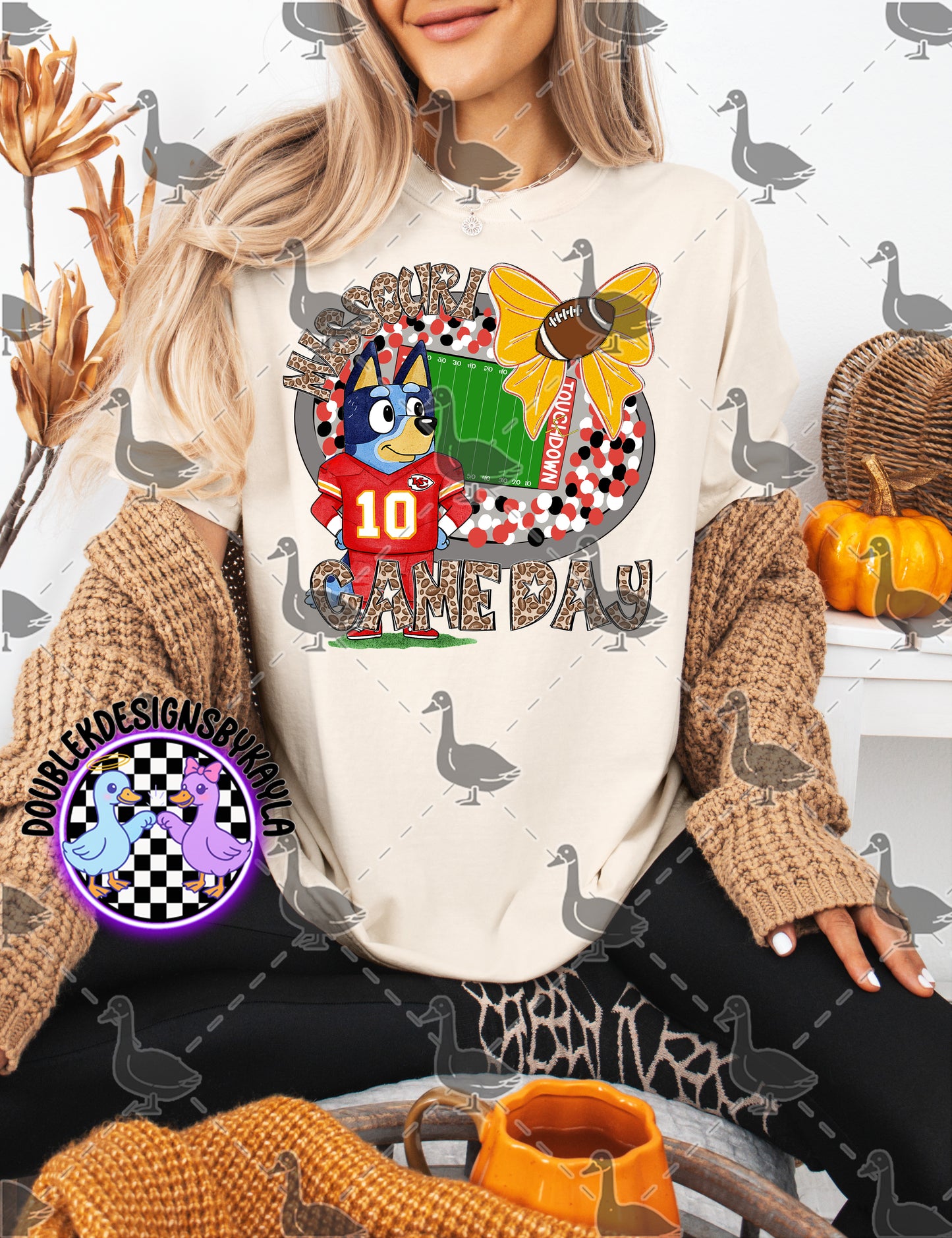 Game Day Football Bow Mascot Tee | Multiple Teams Available