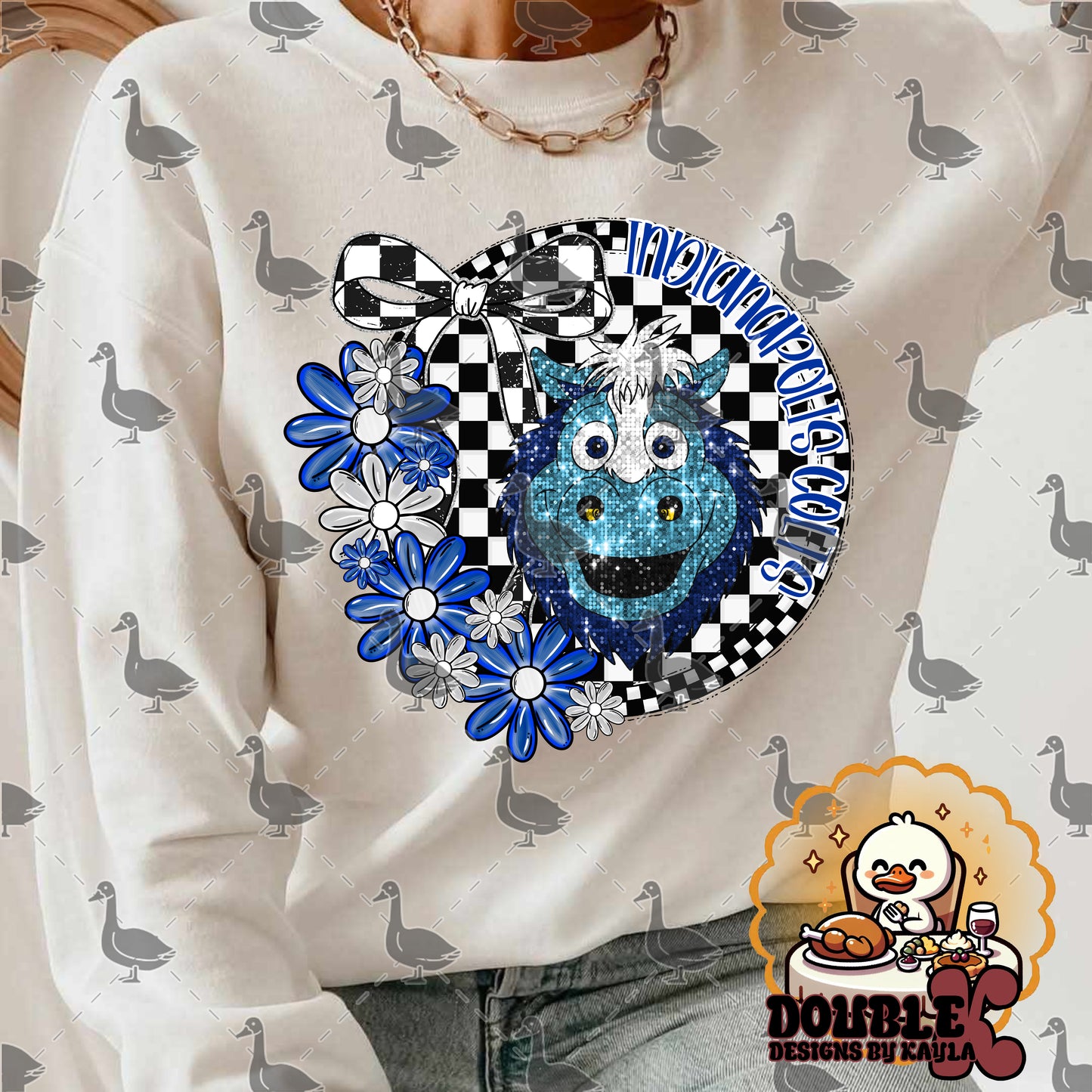 Checkerboard Floral NFL Team Digital Design | Multiple Teams