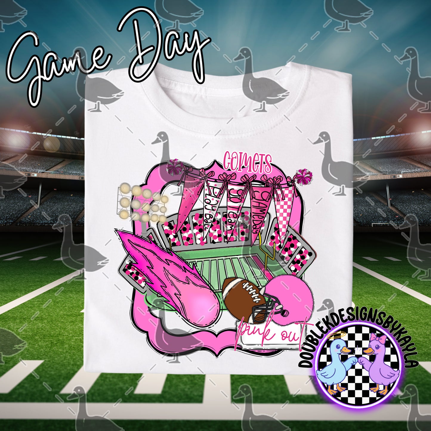 Pink Out Game Day Mascot Designs – 72 Digital Options + Bundle