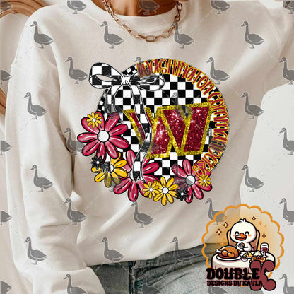 Checkerboard Floral NFL Team Digital Design | Multiple Teams