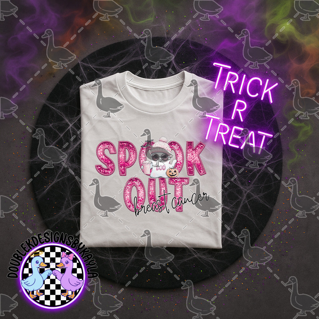 Spook Out Breast Cancer PNG – Pink Halloween Awareness Digital Design