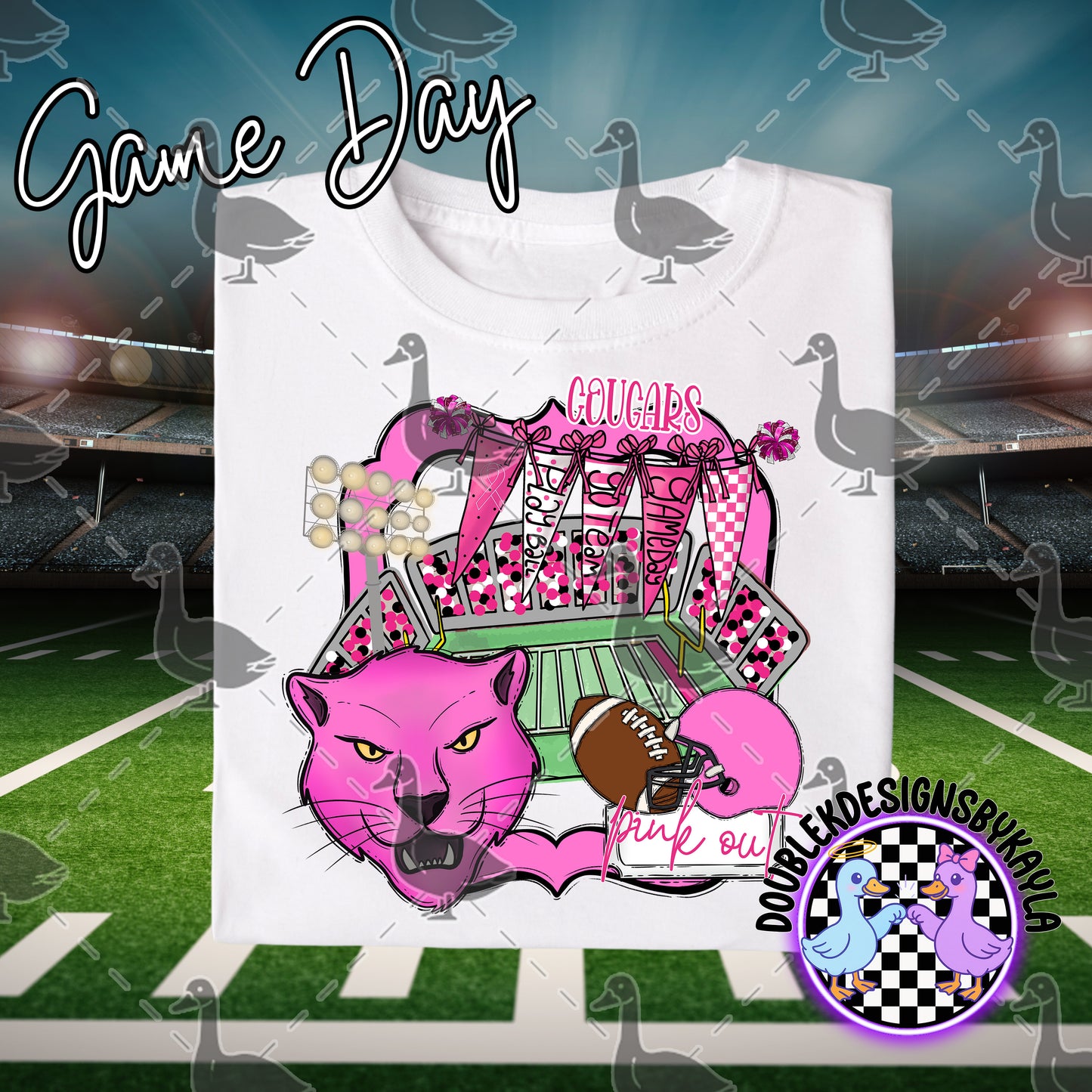 Pink Out Game Day Mascot Designs – 72 Digital Options + Bundle