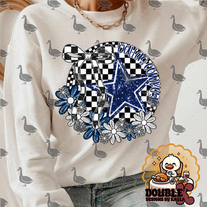 Checkerboard Floral NFL Team Digital Design | Multiple Teams
