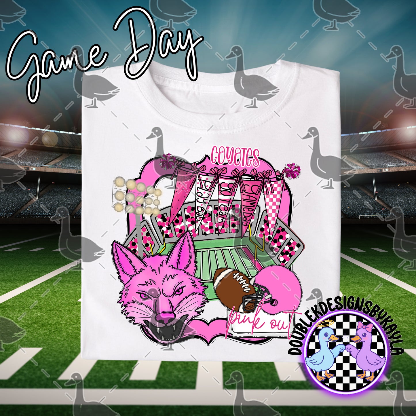 Pink Out Game Day Mascot Designs – 72 Digital Options + Bundle