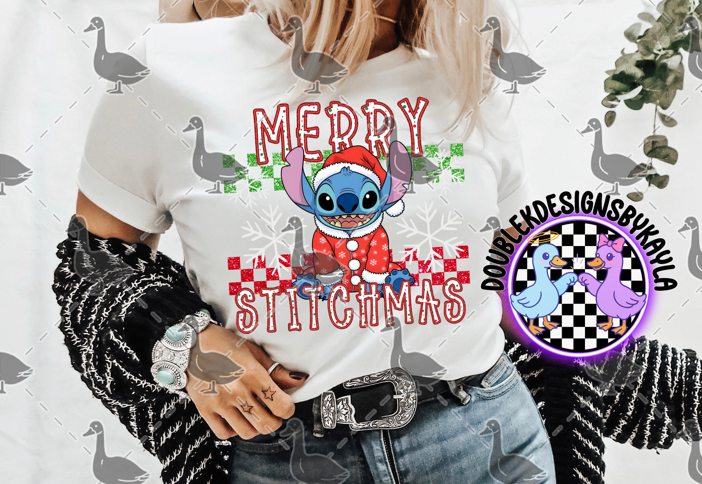 Merry Stitchmas – Cute Alien Christmas Digital Design