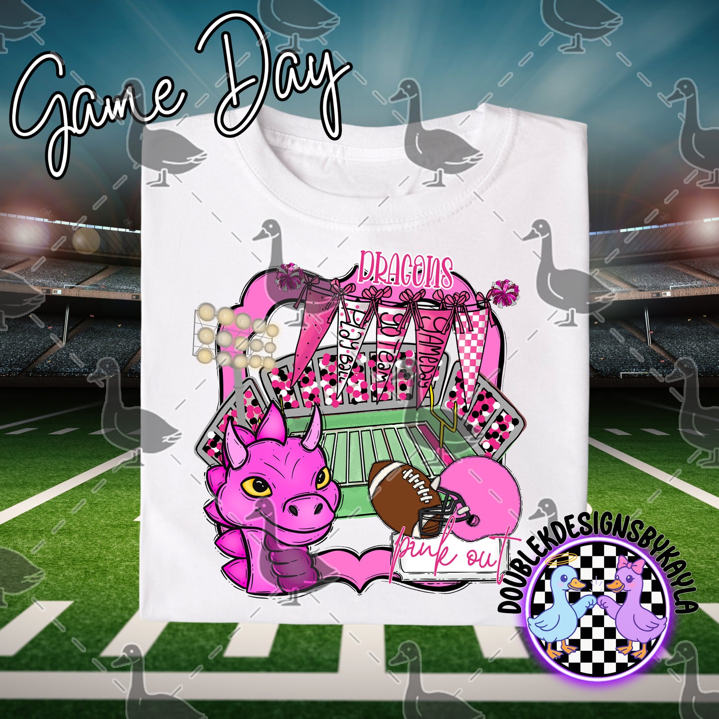 Pink Out Game Day Mascot Designs – 72 Digital Options + Bundle