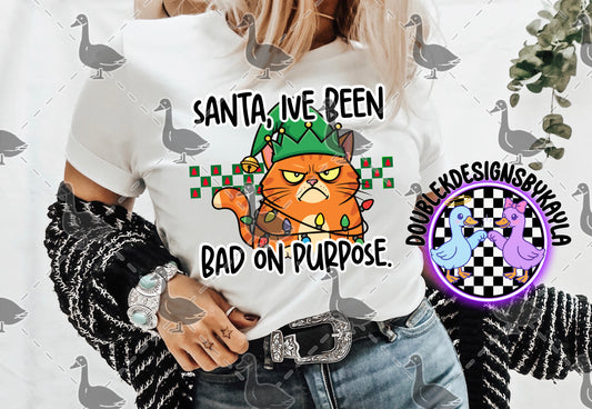 Santa, I’ve Been Bad on Purpose – Funny Grumpy Cat Christmas Digital Design