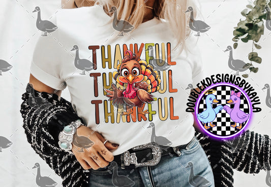 Thankful Turkey Stacked Thanksgiving Digital Design