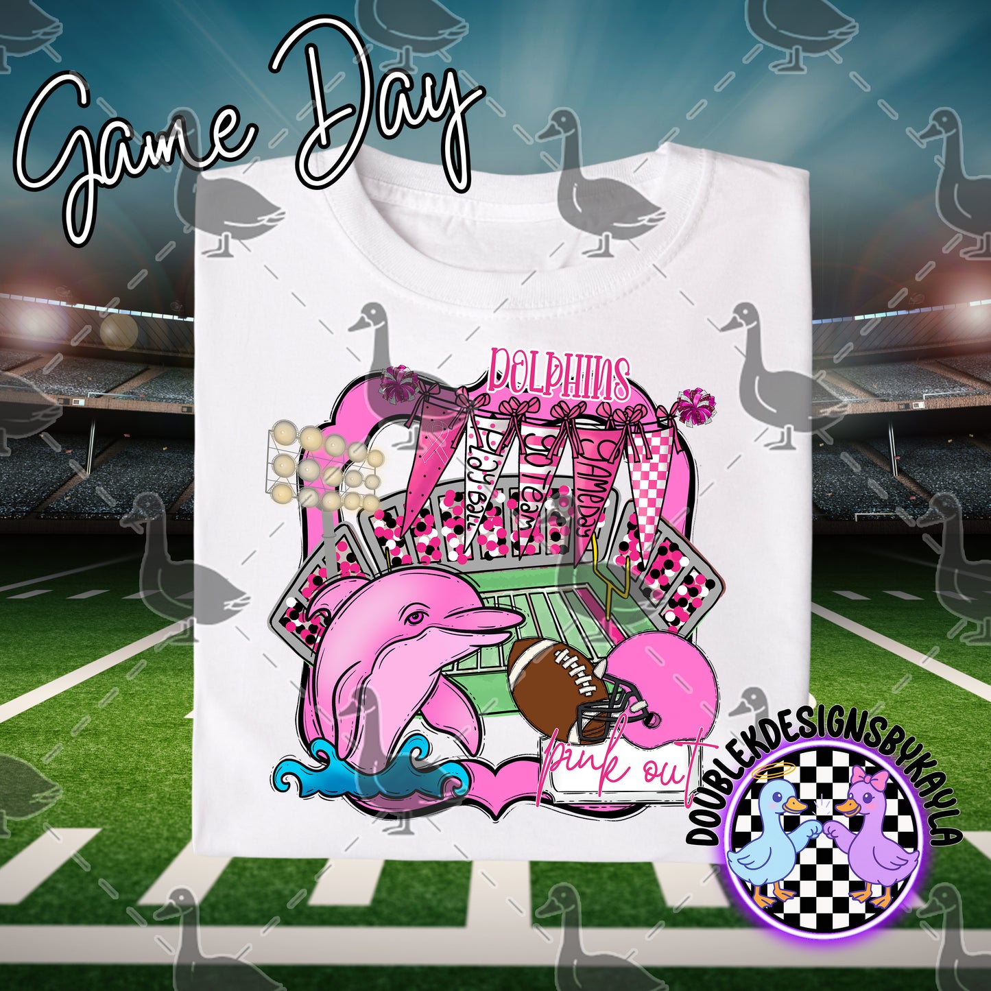 Pink Out Game Day Mascot Designs – 72 Digital Options + Bundle