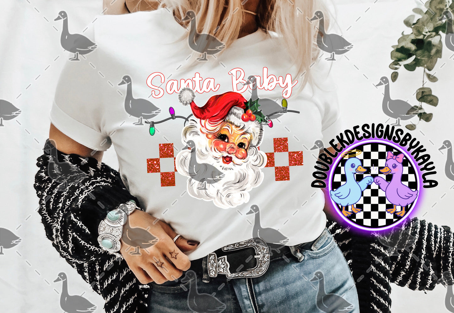 Santa Baby – Retro Vintage Santa Christmas Digital Design