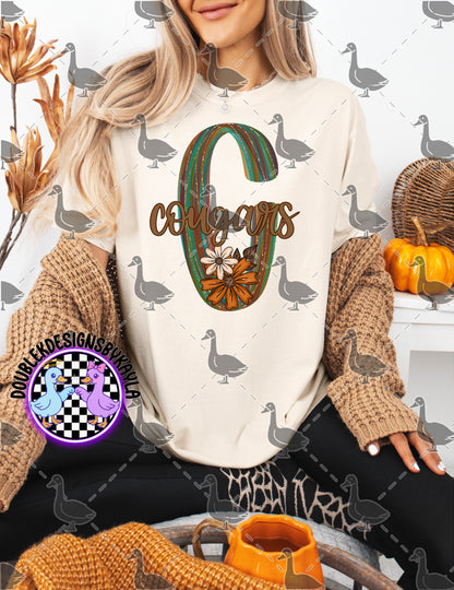 Fall Floral Mascot Letter Digital Designs | Multiple Team Variants