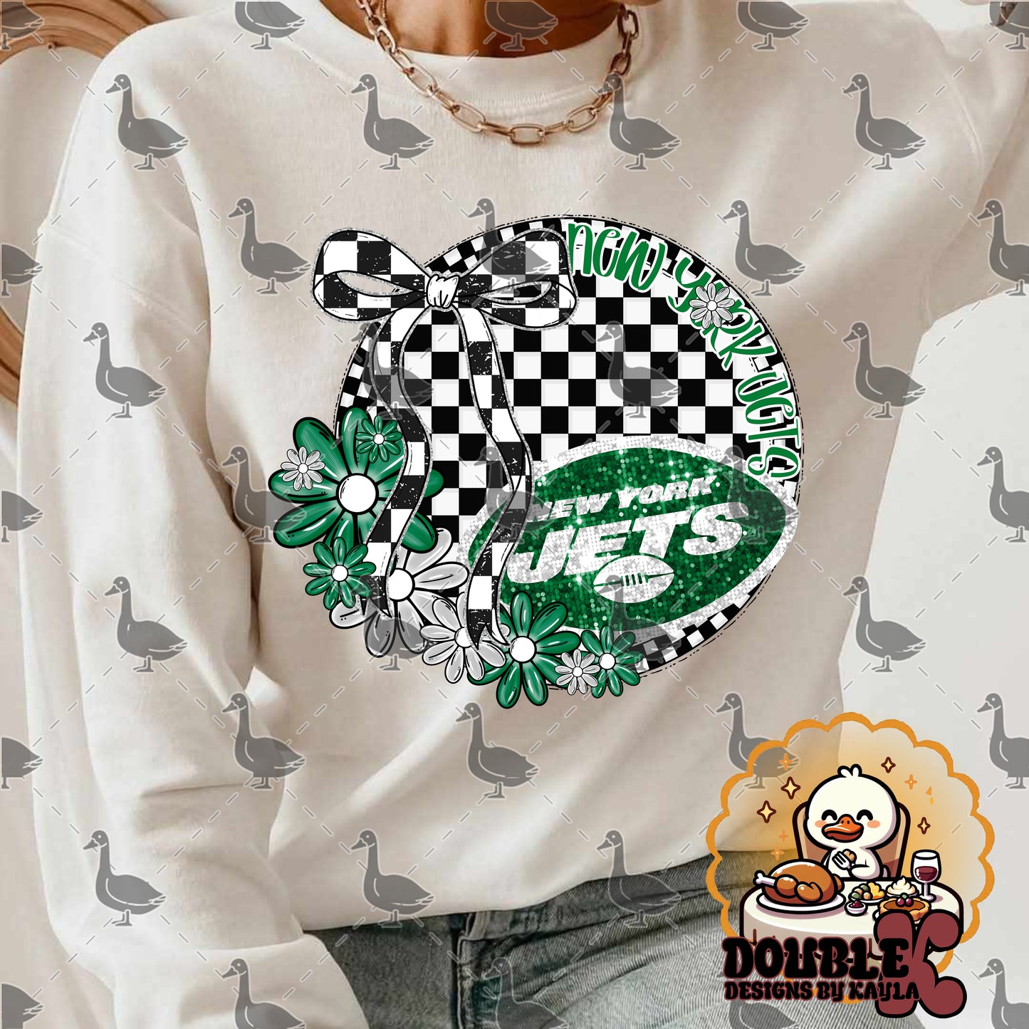 Checkerboard Floral NFL Team Digital Design | Multiple Teams