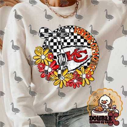 Checkerboard Floral NFL Team Digital Design | Multiple Teams