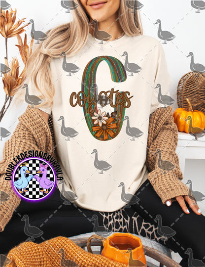 Fall Floral Mascot Letter Digital Designs | Multiple Team Variants