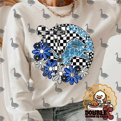 Checkerboard Floral NFL Team Digital Design | Multiple Teams