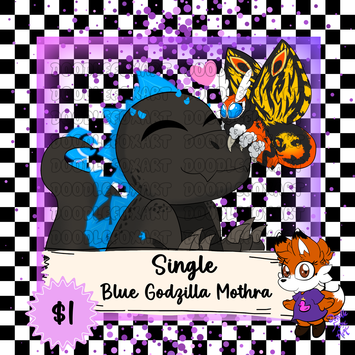 Single Blue Godzilla Mothra Clipart