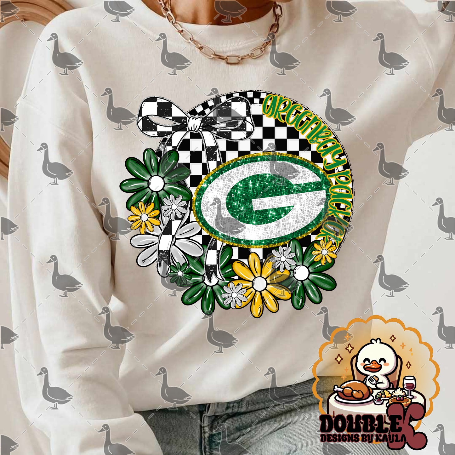 Checkerboard Floral NFL Team Digital Design | Multiple Teams