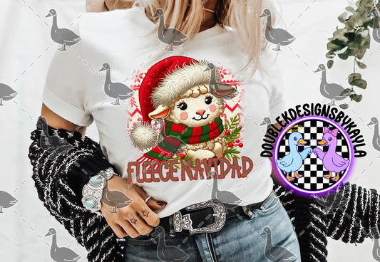 Fleece Navidad Christmas Lamb Design | Holiday PNG for Sublimation