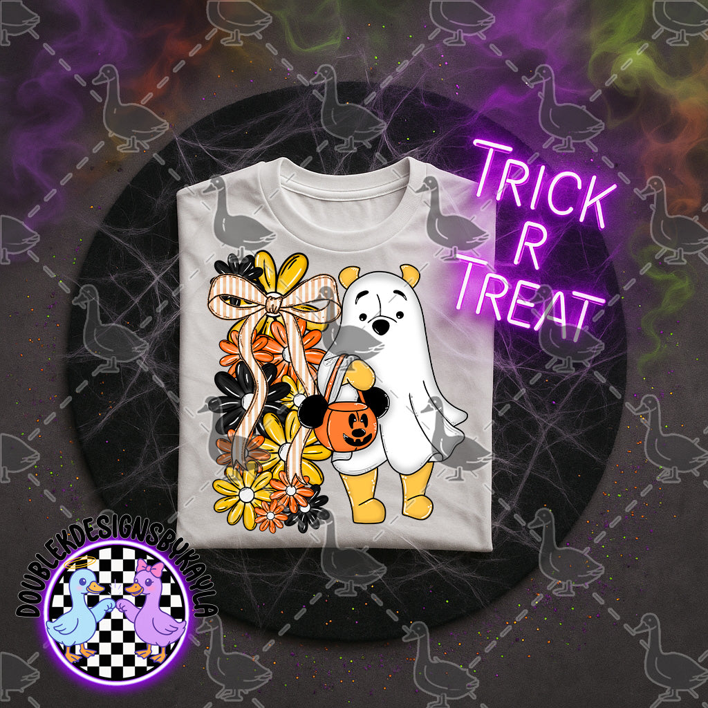 Ghost Bear Trick-or-Treat Halloween Digital Design