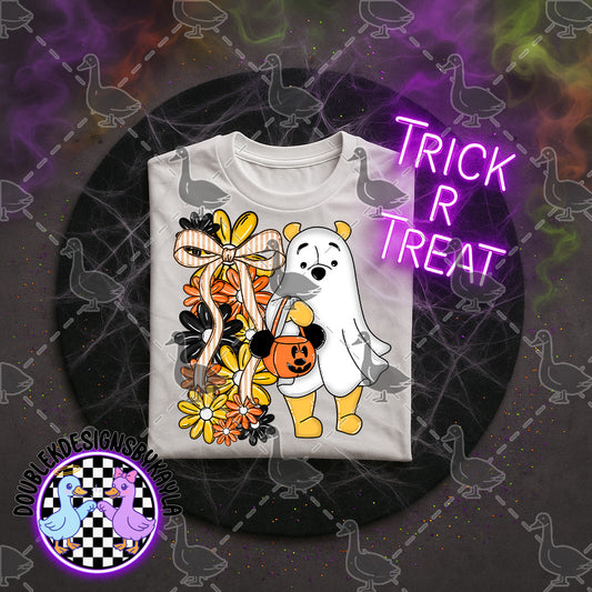 Ghost Bear Trick-or-Treat Halloween Digital Design