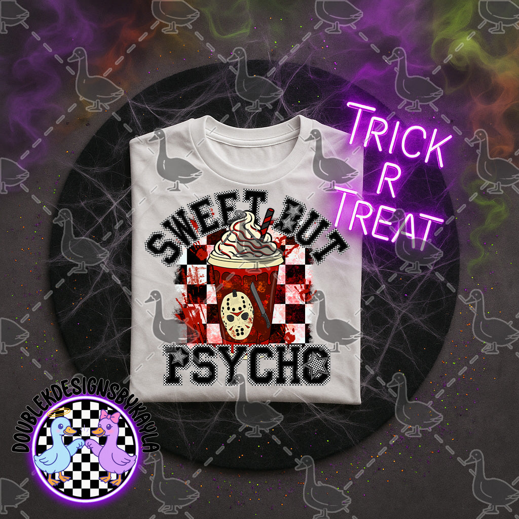 Sweet But Psycho Horror Coffee Cup Halloween Digital Design