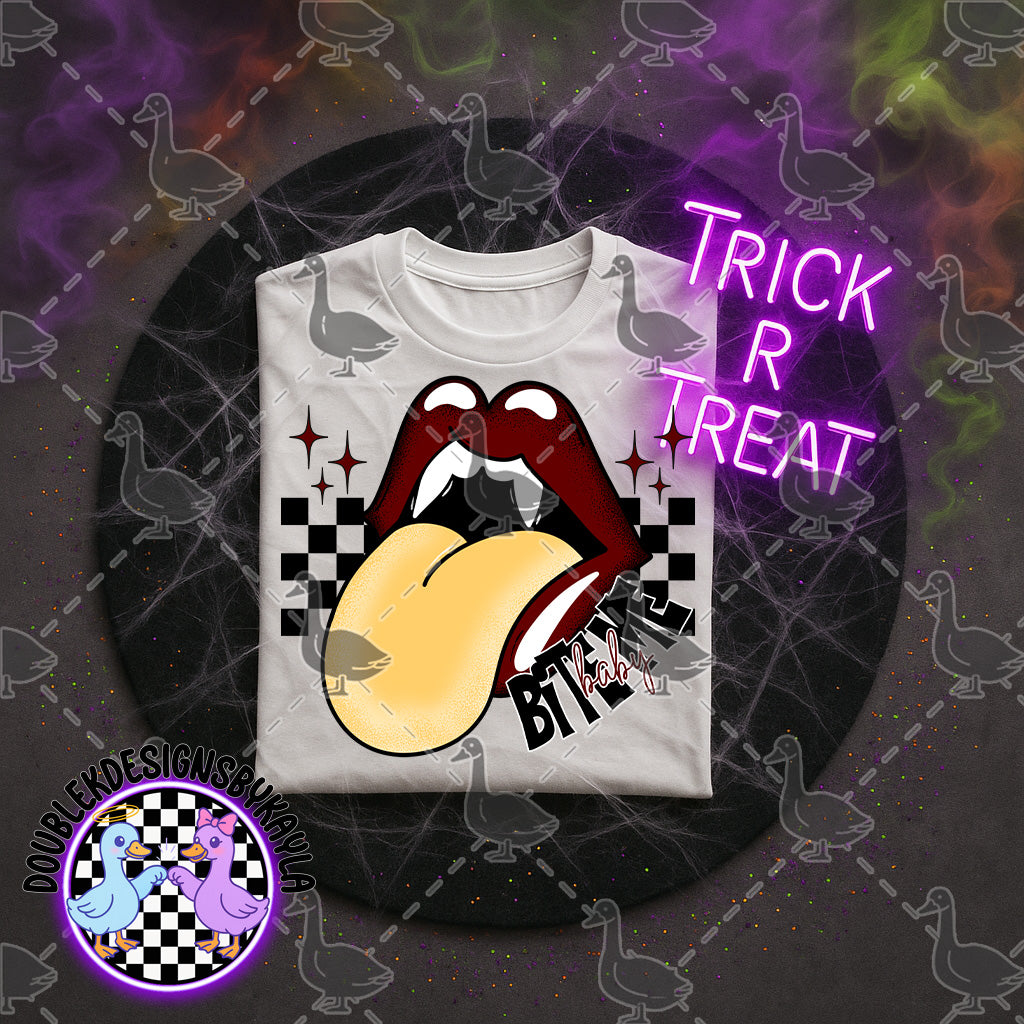 Bite Me Vampire Lips PNG – Edgy Halloween Sublimation File