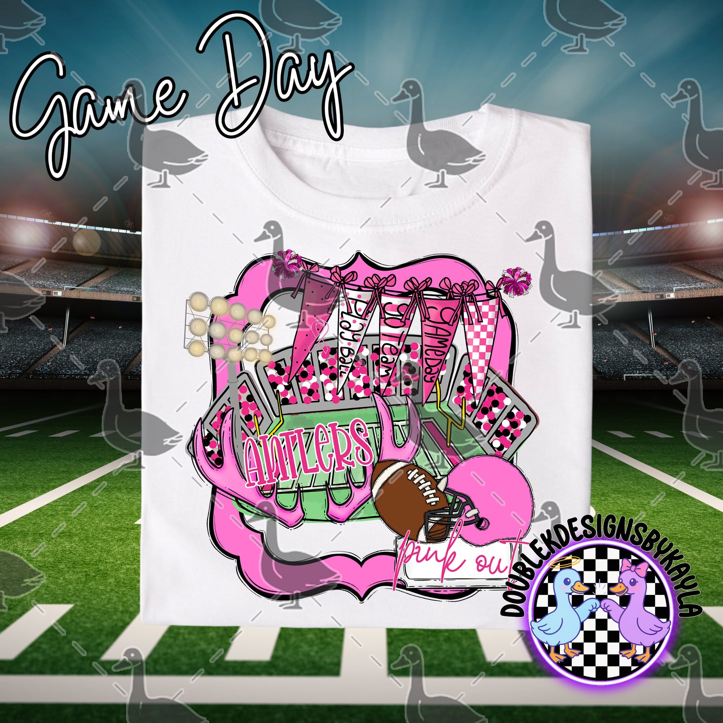 Pink Out Game Day Mascot Designs – 72 Digital Options + Bundle