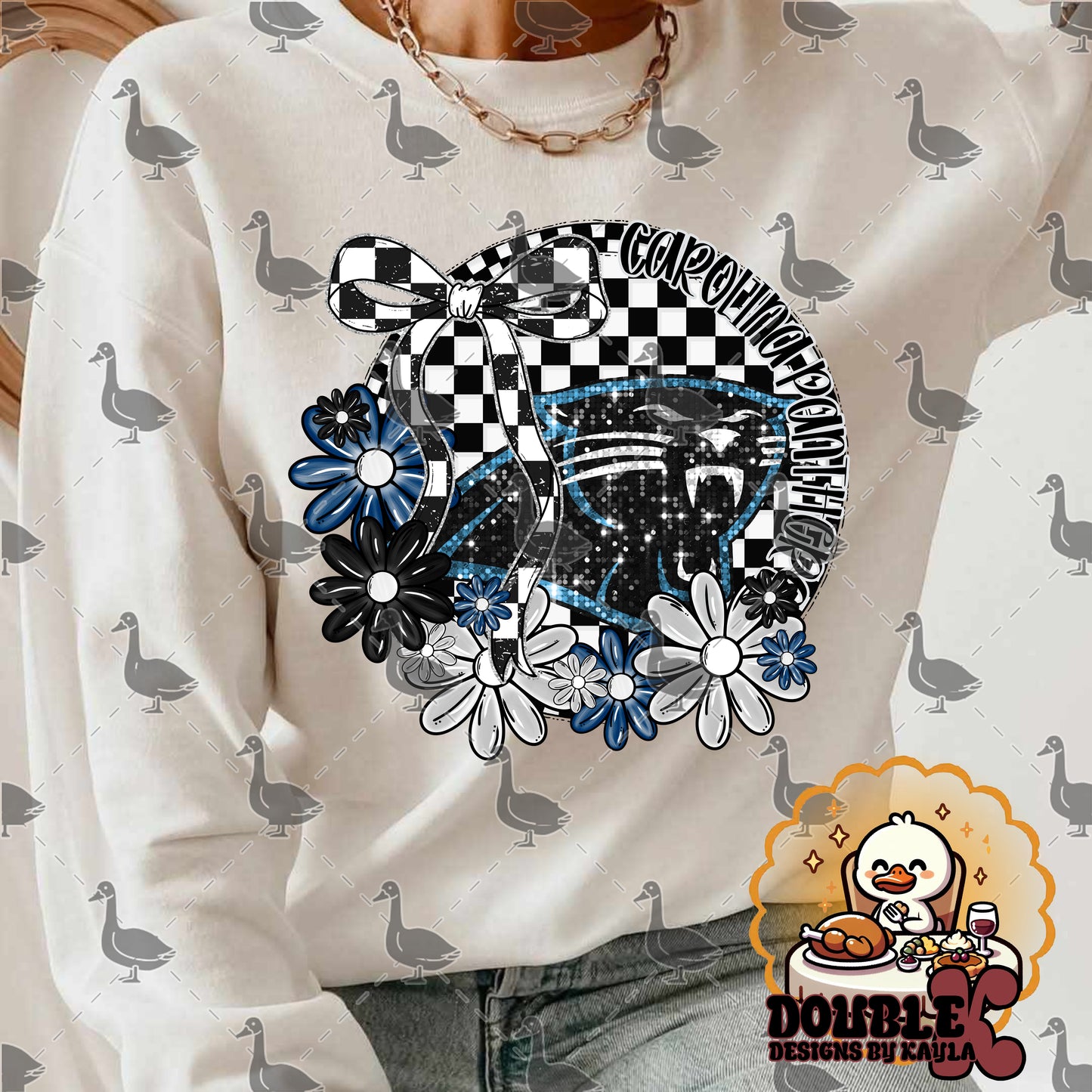 Checkerboard Floral NFL Team Digital Design | Multiple Teams