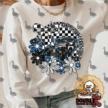 Checkerboard Floral NFL Team Digital Design | Multiple Teams