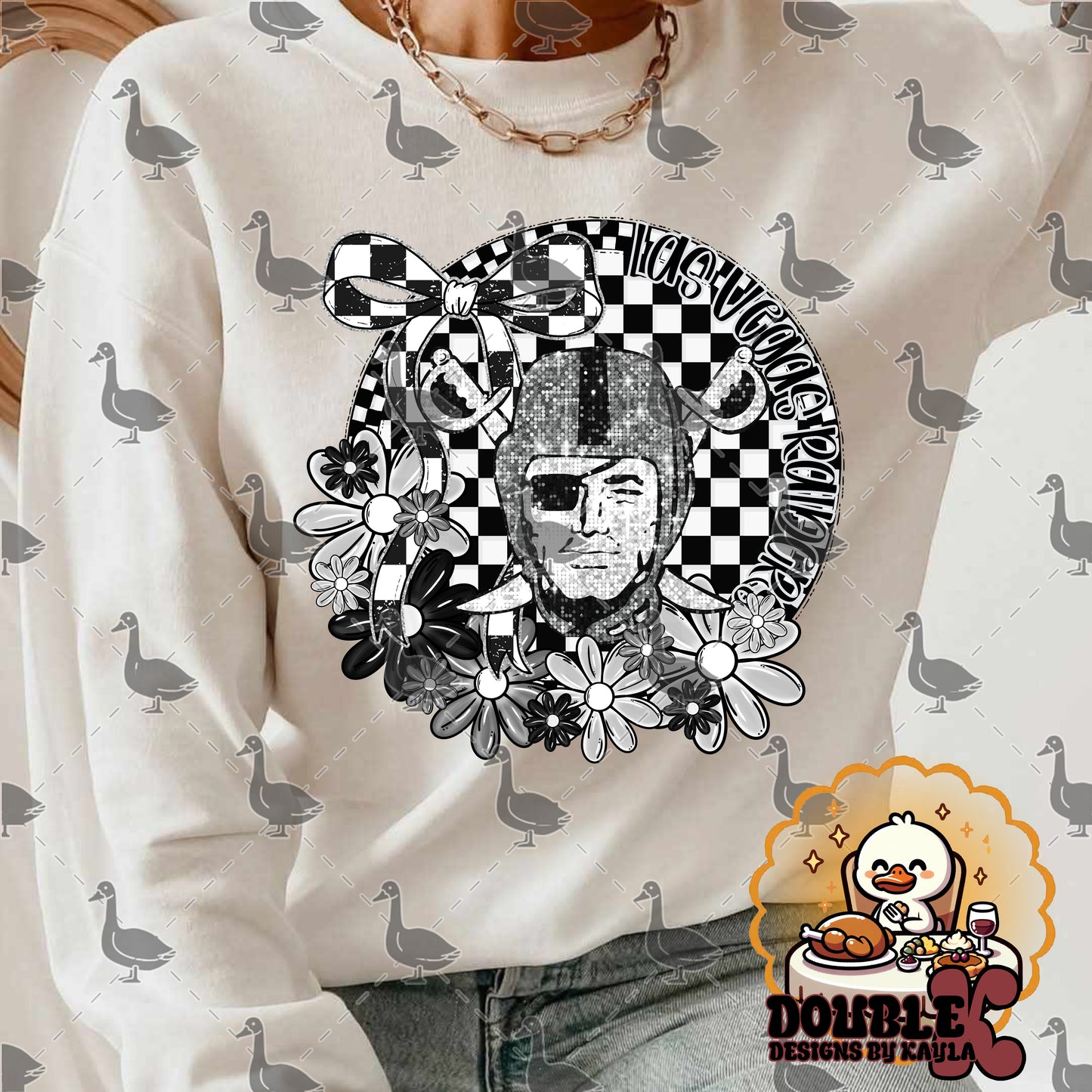 Checkerboard Floral NFL Team Digital Design | Multiple Teams