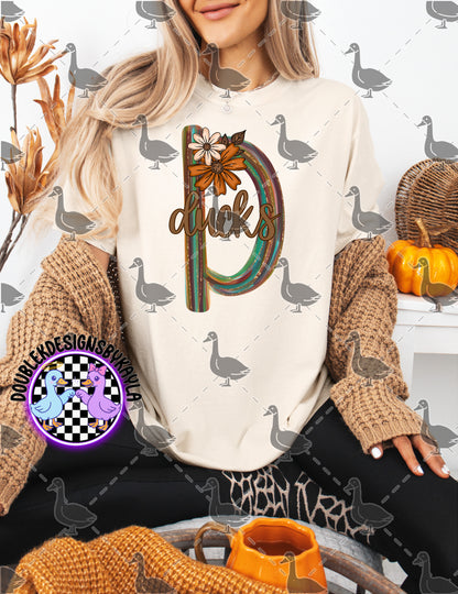 Fall Floral Mascot Letter Digital Designs | Multiple Team Variants
