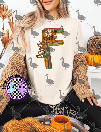 Fall Floral Mascot Letter Digital Designs | Multiple Team Variants