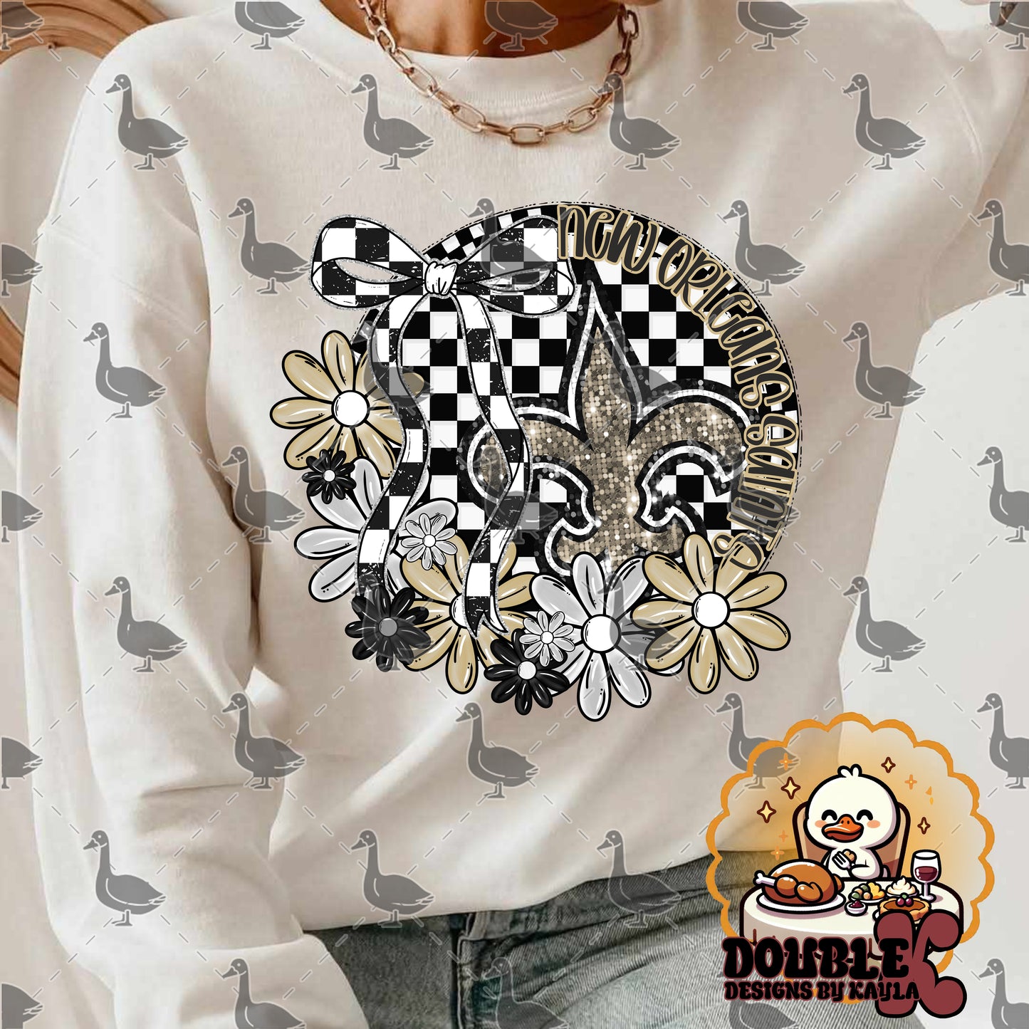 Checkerboard Floral NFL Team Digital Design | Multiple Teams